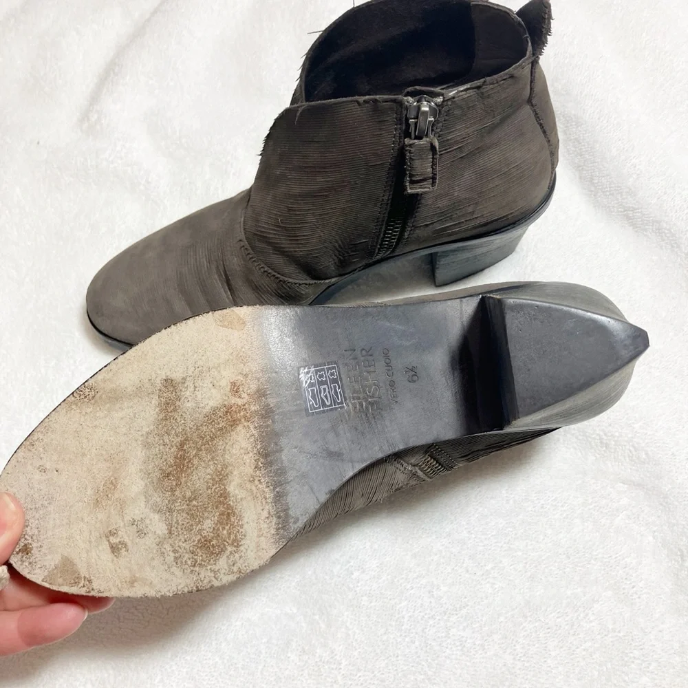 🔥Eileen Fisher Leisel textured leather ankle booties sz6.5